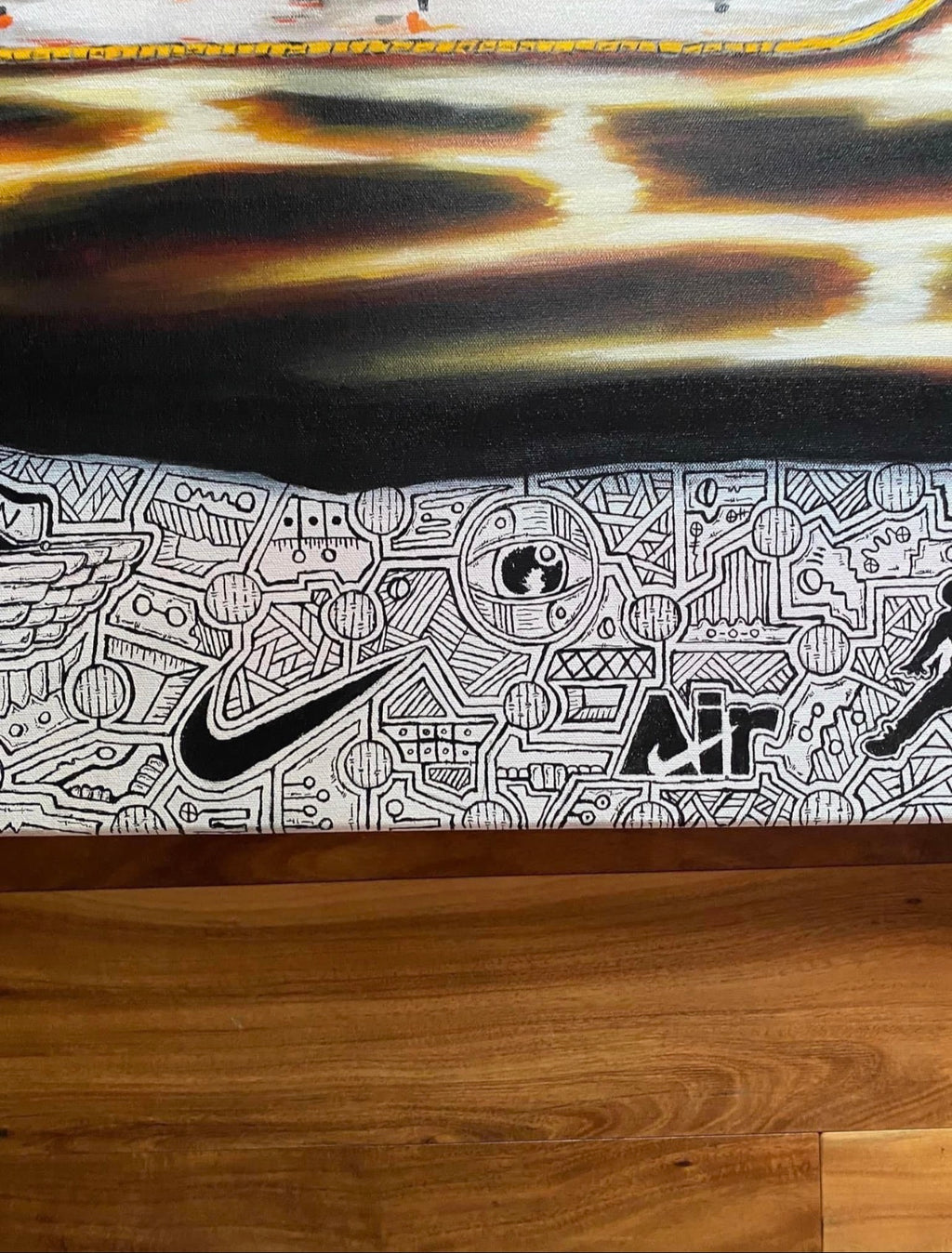Air Jordan Dreamscape – Sneaker Pop Art Canvas, 30x30 Abstract Red Sky