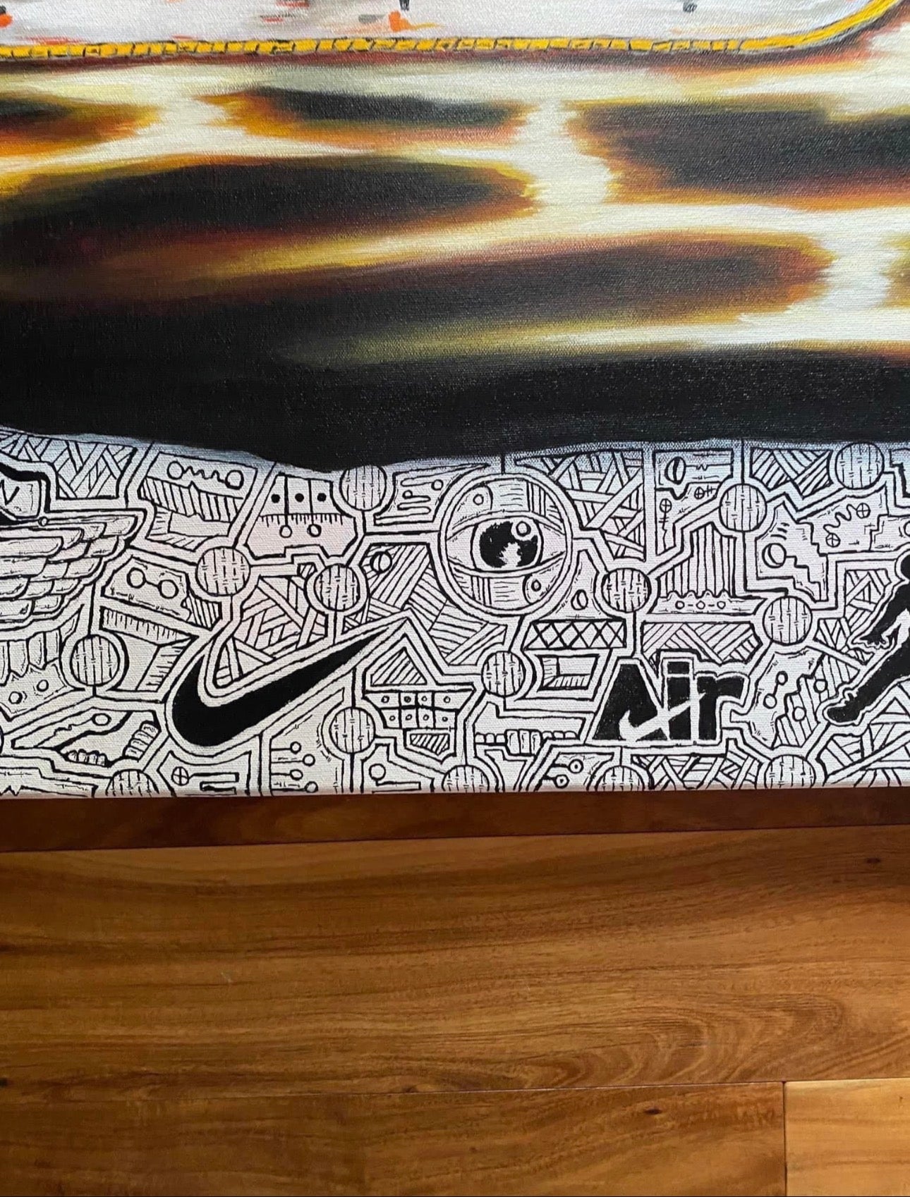 Air Jordan Dreamscape – Sneaker Pop Art Canvas, 30x30 Abstract Red Sky