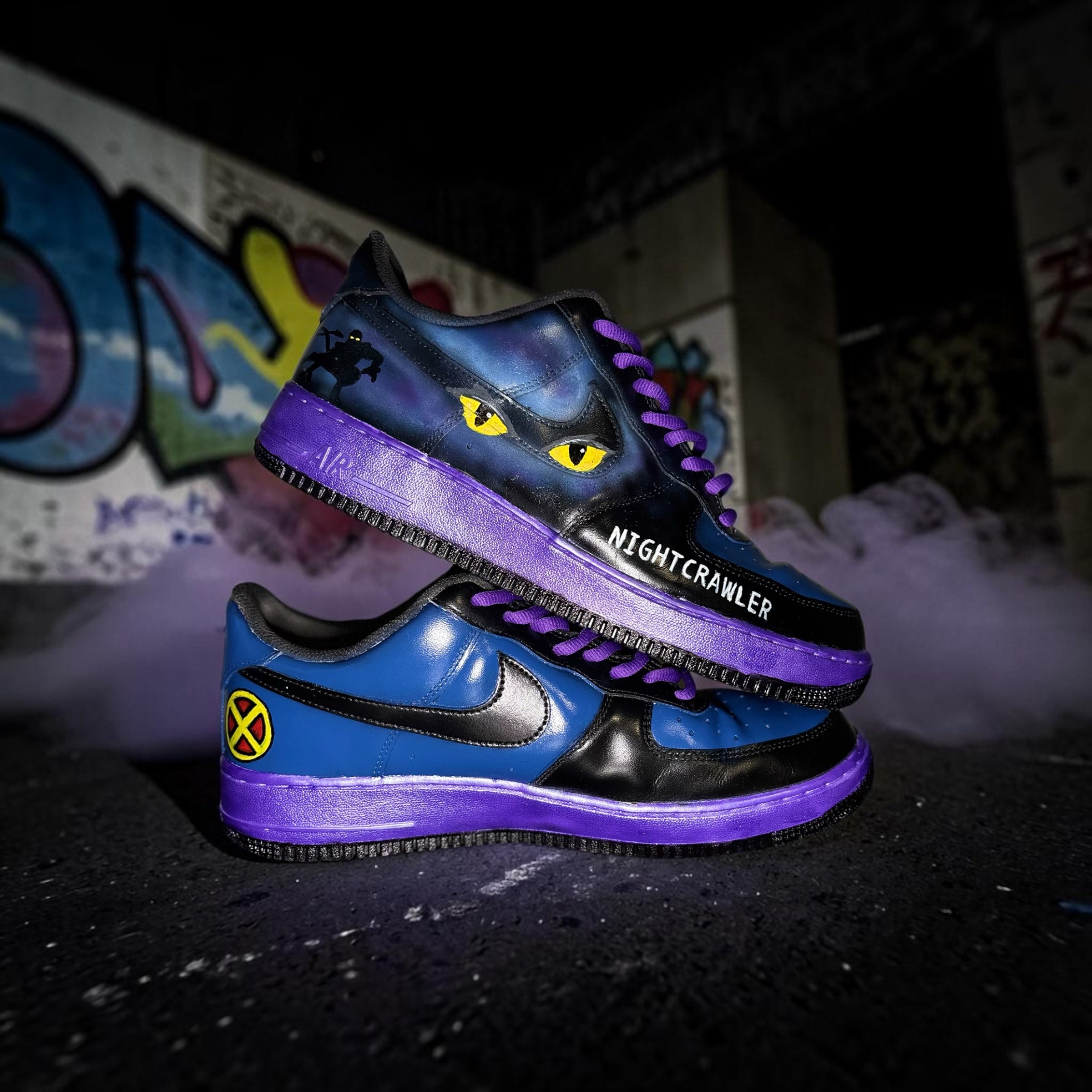 COReLew Nightcrawler Inspired Custom Hand-Painted Sneakers
